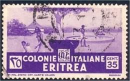 521 Eritrea Posta Coloniale Italiana 35c Village (ITC-25) - Eritrea