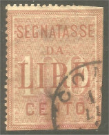 520 Italy 1884 Tinbre Taxe Postage Due 100 Lire Claret (ITA-410) - Autres & Non Classés