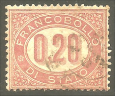 520 Italy 1875 Official Stamp Timbre Service 20 Lake (ITA-419) - Autres & Non Classés