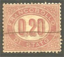 520 Italy 1875 Official Stamp Timbre Service 20 Lake (ITA-418) - Autres & Non Classés