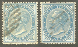 520 Italy 1863 Victor Emmanuel II 2 Couleurs 15c Bleu Blue (ITA-384) - Autres & Non Classés