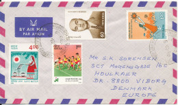 India Air Mail Cover Sent To Denmark 5-10-1990 Topic Stamps - Luchtpost