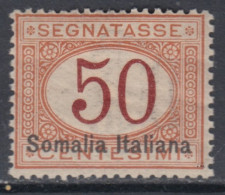 ITALIA - SOMALIA Tax Sassone N.28 Cat. 750 Euro SUPER CENTERED  MH* Linguellato - Somalia