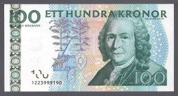 Sweden Svezia Suède Schweden 2001 100 Kronor Consecutive Nr.2 P#65a UNC - Sweden