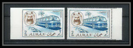 086f - Ajman - MNH ** 128 A/B Non Dentelé (Imperf) + Dentelés Bus Coach  - Bus