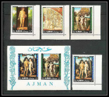 040s - Ajman - MNH ** Mi N° 281/284 A + Bloc 41 A DURER Adam Et Eve Tableaux - Peinture (painting)  - Nudes