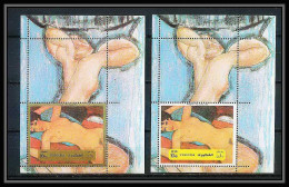 280c - Fujeira MNH ** Mi Bloc N° 117 A Amedeo Modiglianii Sans La Couleur Or (error Color Missing Proof - Nudes