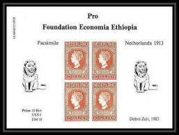 338 - Ethiopie MNH ** Bloc Pro Foundation Economia Ethiopia Bloc Netherland / Lion 1913 / 1983 - Etiopia