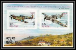 326 Bhutan (bouthan) YVERT ** MNH N° 7 B Non Dentelé (Imperf) Avion (plane Planes Avions) CHURCHILL - Bhutan