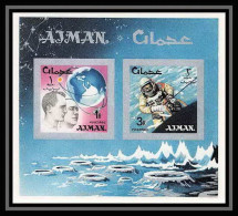 686 Ajman - MNH ** Mi Bloc N° 8 B Espace Space Research Gemini Mercury Atlas Booster Non Dentelé (Imperf) - Asia