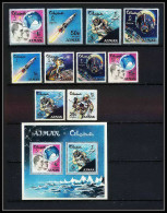 685b Ajman - MNH ** Mi N° 93 / 102 A + Bloc 8 A Espace Space Research Gemini Mercury Atlas Booster - Asia