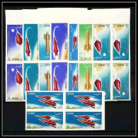 777b Dubai MNH ** Mi N° 71 / 78 B Espace Space Travel Spacecraft Non Dentelé (Imperf) Bloc 4 - Asia