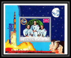 767f Yemen Kingdom MNH ** Mi Bloc N° 160 B Non Dentelé (Imperf) Moon Apollo Espace (space) Armstrong Edwin Collins - Yemen