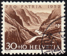 SWITZERLAND 1952 Pro Patria River Moesa 30c+10c Sc#B215 USED @P287 - Used Stamps