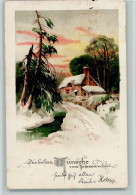40123191 - Neujahr Fussspuren Im Schnee Fuehren Zum Haus - New Year