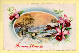 Bonne Année : Paysage / Fleurs (voir Scan Recto/verso) - New Year