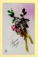Bonne Année : Houx / Roses (voir Scan Recto/verso) - Nieuwjaar
