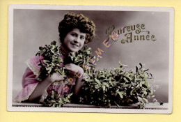 Heureuse Année : Femme / Fleurs (voir Scan Recto/verso) - Nieuwjaar