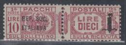 ITALY - 1943 R.S.I. - Sass  Pacchi N.46 Cat 360 Euro - FIRMATO SORANI - MNH** - Gomma Integra - Colis-postaux