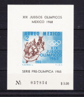 Mexiko Block 4 Mit 1201 Ohne Gummi Olympische Sommerspiele #RF769 - Mexico