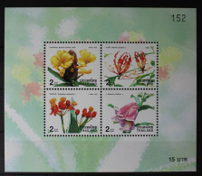 Thailand Block 115 Mit 1886-1889 Postfrisch Blüten Blumen #RH835 - Thailand