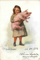 Neujahr - Kind Mit Schwein - Nieuwjaar