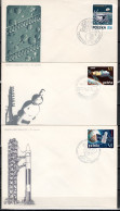 Poland 1971/1973 Space, Lunochod, Salut, Copernicus 3 Stamps On 3 FDC - Europe