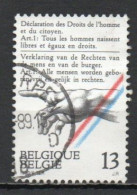 Belgium, 1989, French Declaration Of Rights Of Man 200th Anniv, 13Fr, USED - Gebruikt