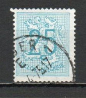 Belgium, 1966, Numeral On Heraldic Lion, 25c/Green Blue, USED - 1951-1975 Heraldic Lion