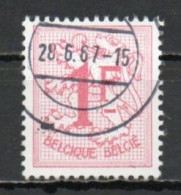 Belgium, 1957, Numeral On Heraldic Lion, 1Fr/Large Format, USED - 1951-1975 Heraldic Lion