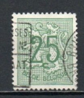 Belgium, 1951, Numeral On Heraldic Lion, 25c/Grey Green, USED - 1951-1975 Heraldic Lion