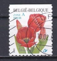 Belgium, 2001, Flowers/Red Tulip, Zone A/Imperf Top, USED - Usati