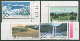 China 1993 Gebirge Changbai San Wald Wasserfall 2487/90 Mit Rand Postfrisch - Nuevos