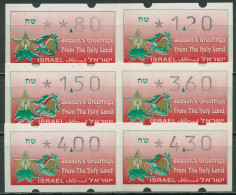 Israel ATM 1992 Automatenmarken Versandstellensatz 6 Werte, ATM 4 S4 Postfrisch - Franking Labels