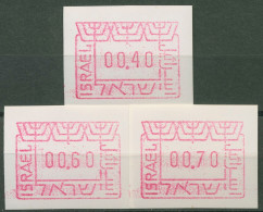 Israel ATM 1988 Automatenmarken Satz 3 Werte, ATM 1 B S1 Postfrisch - Franking Labels