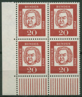 Bund 1961 Bedeutende Deutsche Bogenmarken 352 X 4er-Block Ecke 3 Postfrisch - Nuovi