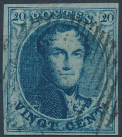 [O SUP] N° 7b, 20c Bleu Verdâtre, Bien Margé - Effigie Complètement Dégagée - Cote: 12.5€ - 1851-1857 Medallones (6/8)