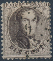 [O TB] N° 14, Superbe Obl Centrale 'LP9' Ans - Coba +10 € - 1863-1864 Medallones (13/16)