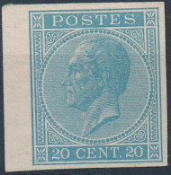 [(*) SUP] N° 18, 20c Bleu Clair. La Réimpression Sur Le Coin De 1895, Bdf Et Signée - 1865-1866 Profile Left