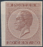 [(*) SUP] N° 19, 30c Brun-rouge. La Réimpression Sur Le Coin De 1895, Signée - 1865-1866 Profile Left