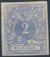 [* TB] N° 27, 2c Outremer (nuance Pâle) Non Dentelé TB Margé Et Signé - Cote: 120€ - 1869-1883 Leopold II