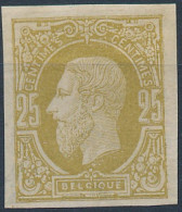 [* SUP] N° 32, 25c Jaune-olive Non Dentelé TB Margé Et Très Frais - Cote: 400€ - 1869-1883 Leopold II