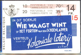 [** SUP] Carnet A34-b(II), 'Wie Waagt Wint', (pubs Koloniale L + Ostende-Dover), Complet De La La Plus Grande Fraîcheur  - 1907-1941 Old [A]