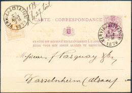 [Carte SUP] Entier Postal Type Du 28 (5c Violet)+n° 28 En Affr Complémentaire Avec Superbes Obl 'Verviers (Station)' Du  - 1869-1883 Léopold II