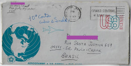 USA United States 1974 Postal Stationery Aerogramme 18 Cents Earth Globe From New York To São Paulo Brazil - Autres & Non Classés