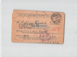 1367 01 TRIGGIANO TO ITALIAN POW PRISONER OF WAR CAMP 211 ALGERIA - Poststempel