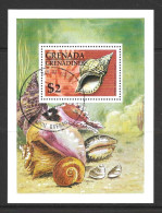 GRENADA...QUEEN ELIZABETH ..II..(1952-22.).....$2....SHELLS.......MINI SHEET.......VFU.. - Crustaceans