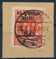 MEMEL 1923 Nr 126 Zentrisch Gestempelt Briefstück Gepr. X4788E6 - Klaipeda 1923