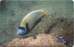 Oman - Omantel (Chip) - Emperor Angelfish, Gem5 Red, 11.2003, 500.000ex, Used - Oman