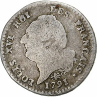 France, Louis XVI, 15 Sols, 1/8 ECU, 15 Sols François, 1791 / AN 3, Lyon - Other & Unclassified